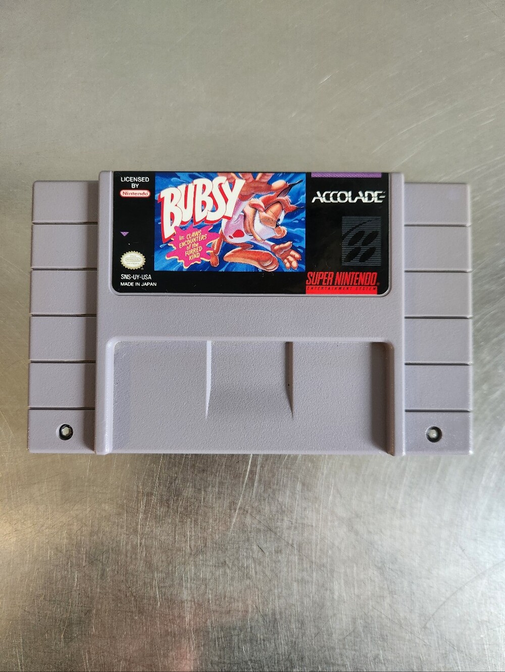 Bubsy Super Nintendo SNES Game Cartridge